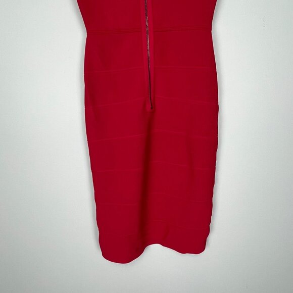 BCBGMaxAzria Womens Kisha Off Shoulder Bandage Dress Sangria Red Bodycon size S - Picture 7 of 13